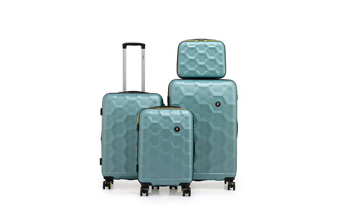 7 4 מזוודות קשיחות 14, 20, 24 ו-28 אינץ' SWISS VOYAGER דגם ROMA - צבעים לבחירה