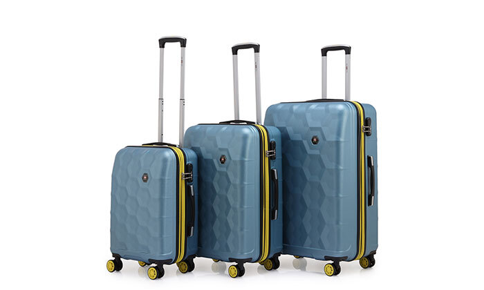 10 4 מזוודות קשיחות 14, 20, 24 ו-28 אינץ' SWISS VOYAGER דגם ROMA - צבעים לבחירה
