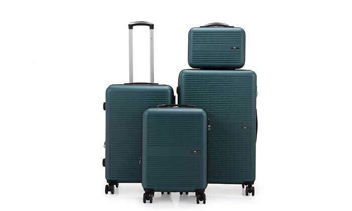 3 סט 3 מזוודות קשיחות SWISS BRONX ותיק איפור תואם - צבעים לבחירה