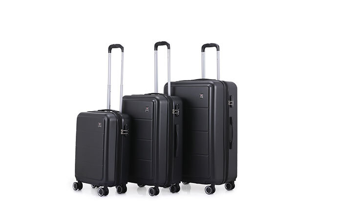 6 סט 3 מזוודות קשיחות "20, "25 ו-"29 SWISS MILANO - צבעים לבחירה