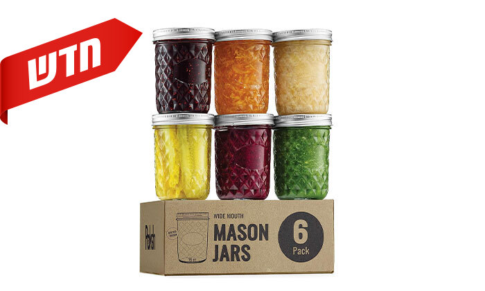 7 סט 12 צנצנות זכוכית עם מכסים Paksh Mason Jar