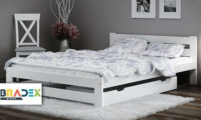 2 מיטה זוגית עם ארגז מצעים BRADEX דגם MIRA - אופציה למזרן