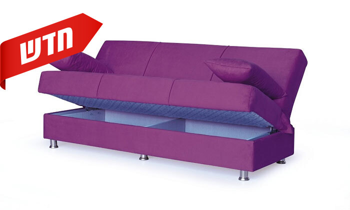 4 ספה נפתחת למיטה עם ארגז מצעים GAROX דגם קוזי - צבע לבחירה