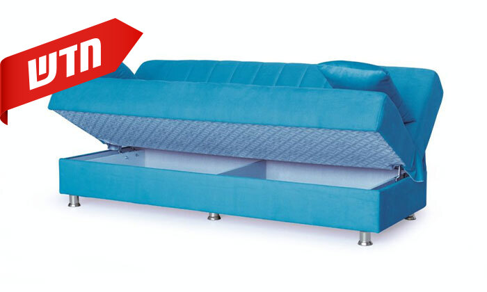 3 ספה נפתחת למיטה עם ארגז מצעים GAROX דגם אקו - צבע לבחירה