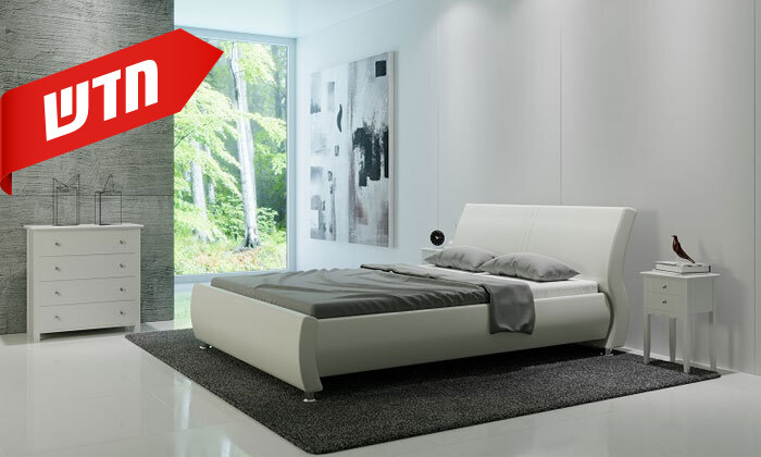 6 חדר שינה קומפלט GAROX דגם SERENA עם מיטה, 2 שידות וקומודה
