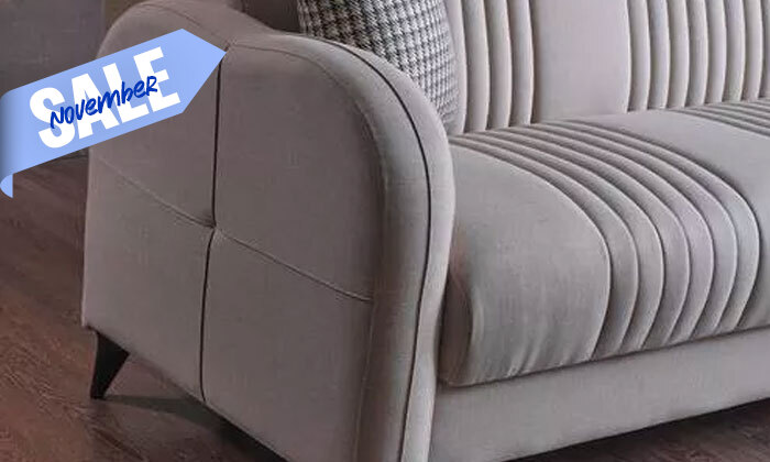 3 ספה תלת מושבית נפתחת עם ארגז מצעים דגם זאזו - בז'