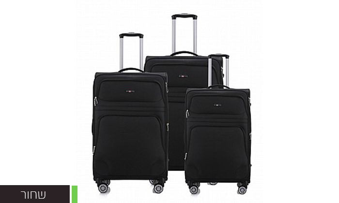 7 סט 3 מזוודות בד 20, 24 ו-28 אינץ' CASTLEGATE SWISS - צבעים לבחירה