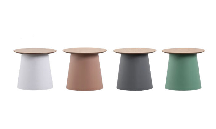 4 ​​​​​​​שולחן קפה פלסטיק בשילוב פורניר אלון TAKE IT - צבעים לבחירה
