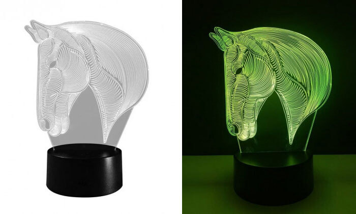 3 מנורת LED מחליפה צבעים בעיצוב ראש סוס