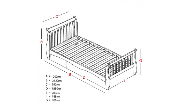 4 מיטת יחיד מעץ מלא BRADEX דגם KODA - אופציה למזרן