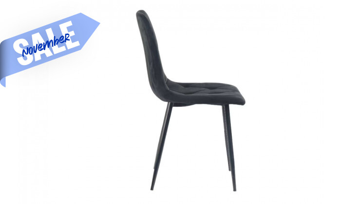 5 סט 4 כיסאות לפינת אוכל דגם MILANO - צבע שחור