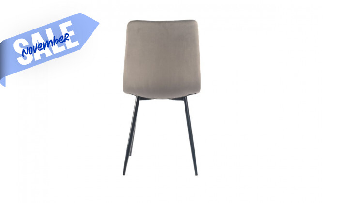 4 4 כיסאות מרופדים לפינת אוכל דגם TORINO - צבע אפור