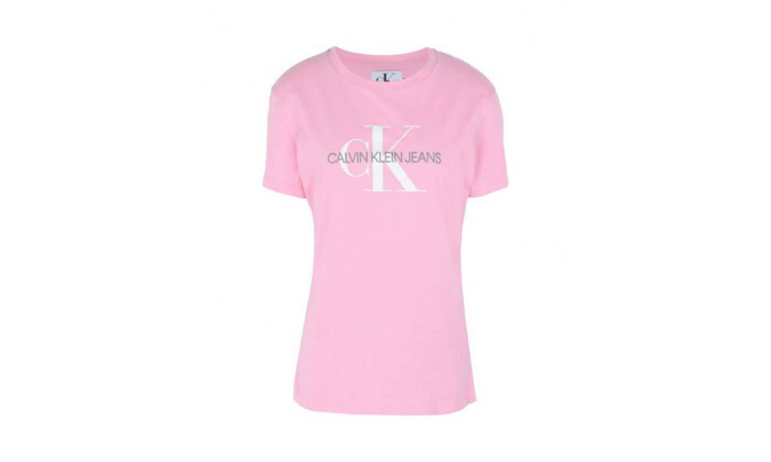 6 חולצת Calvin Klein לנשים דגם Foil Monogram Logo - צבע לבחירה