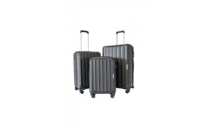 3 סט 3 מזוודות קשיחות 20, 24 ו-28 אינץ' GROUND - אפור כהה