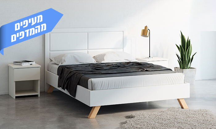 6 לזמן מוגבל: מיטה מרופדת מעץ מלא אולימפיה דגם 6021 כולל מזרן - מידות וצבעים לבחירה