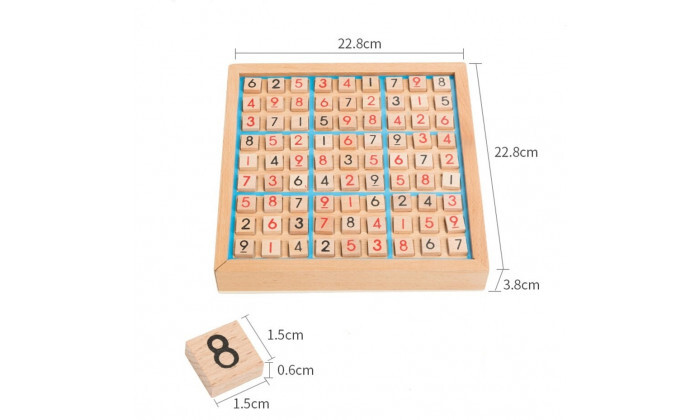 4 משחק סודוקו מעץ כולל קוביות ממוספרות