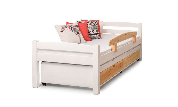 5 מיטת ילדים עם מיטת חבר מעץ מלא Highwood דגם יהלי - צבעים לבחירה