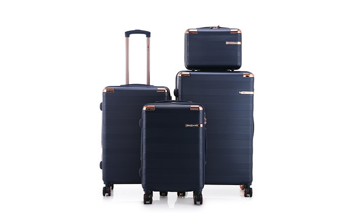 3 סט 3 מזוודות קשיחות SWISS VOYAGE דגם אמסטרדם ותיק איפור תואם - צבעים לבחירה