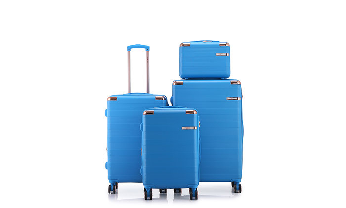 9 סט 3 מזוודות קשיחות SWISS VOYAGE דגם אמסטרדם ותיק איפור תואם - צבעים לבחירה