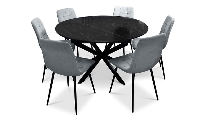 13 שולחן עגול נפתח דגם לונה ו-6 כיסאות ויטוריו דיוואני - צבעים לבחירה
