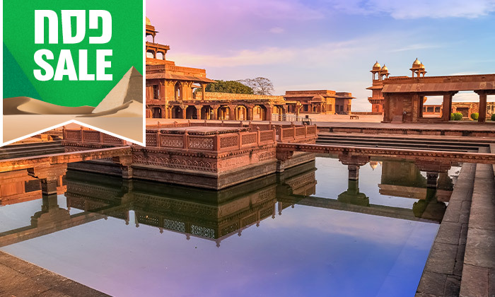 4 טיול במשולש הזהב: 8 ימים מאורגנים להודו ע"ב חצי פנסיון כולל טיסות, סיור ג'יפים וסדנת יוגה