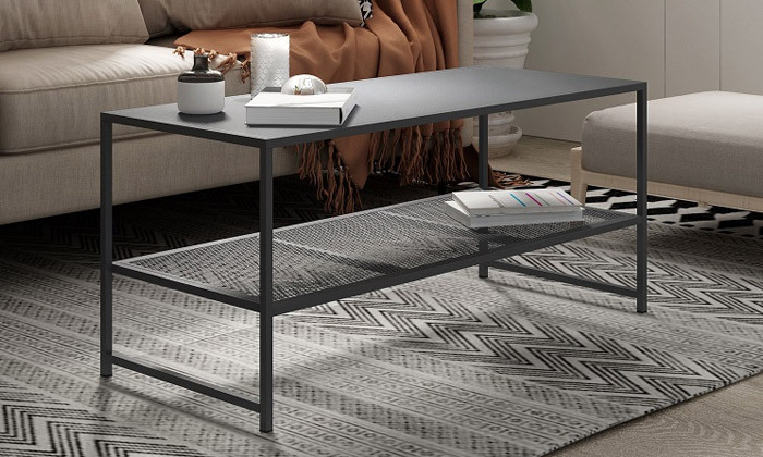 3 שולחן סלון מלבני - צבע אפור