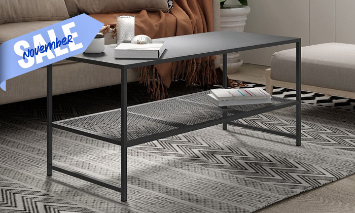 3 שולחן סלון מלבני - צבע אפור
