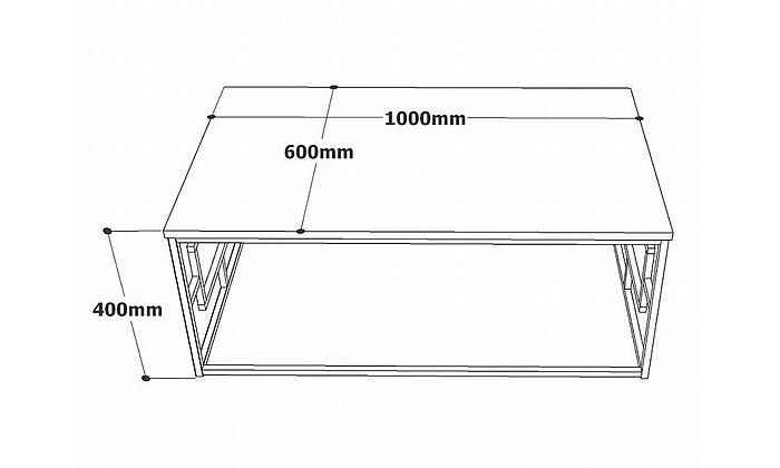 3 שולחן סלון מלבני Twins Design, דגם אביאל מסדרת GOLD
